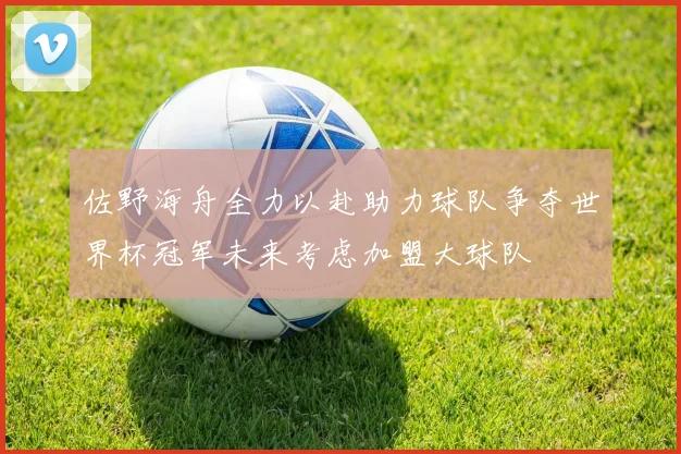 佐野海舟全力以赴助力球队争夺世界杯冠军未来考虑加盟大球队